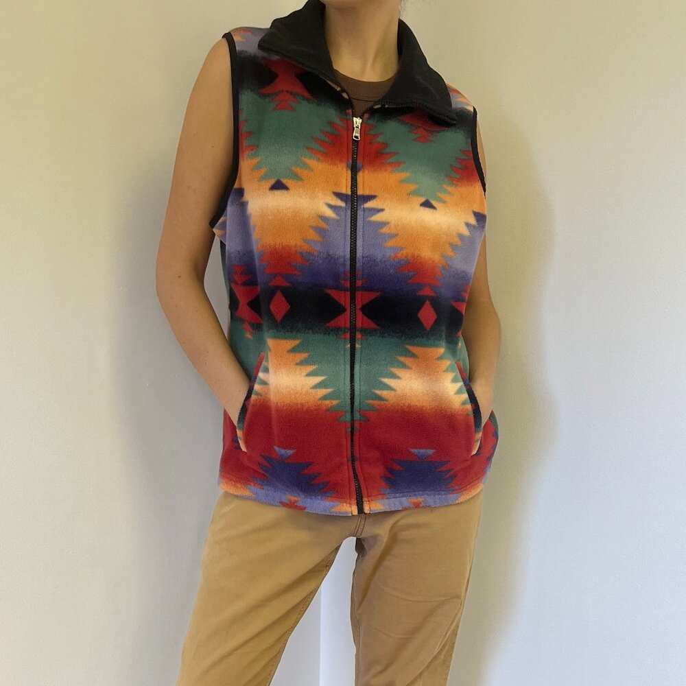 Chaps western style fleece vest